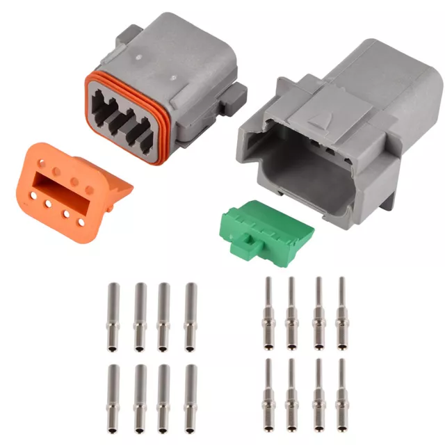 1set For Deutsch DT 8 Pin Connector Kit 18-16 GA Nickel MSD 8185 Solid Contacts