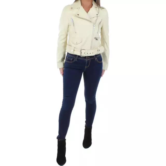 Walter Baker Womens Flissy Yellow Short Motorcycle Jacket Coat S BHFO 6902