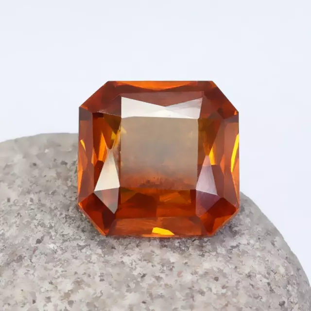 Natural Certified Orange Hessonite Garnet 4.00 Ct Square Cut Loose Gemstone