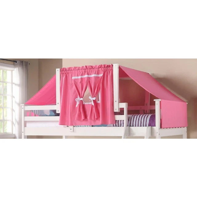 Bunk Bed Pink Tent Kit White