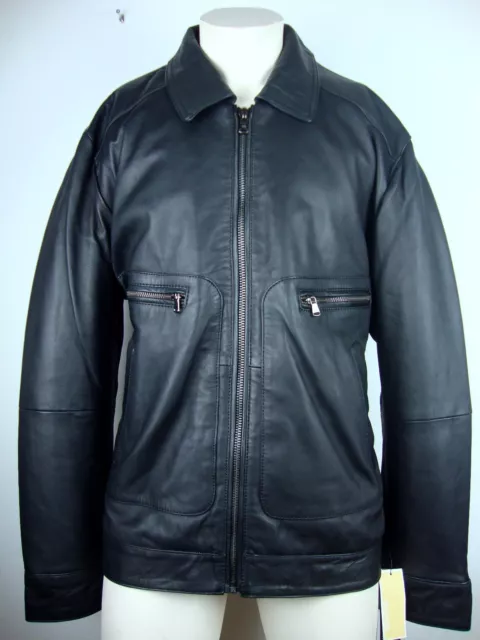 MICHAEL KORS Leather Jacket Herren Lederjacke Jacke Gr.XXL Black NEU mit ETIKETT