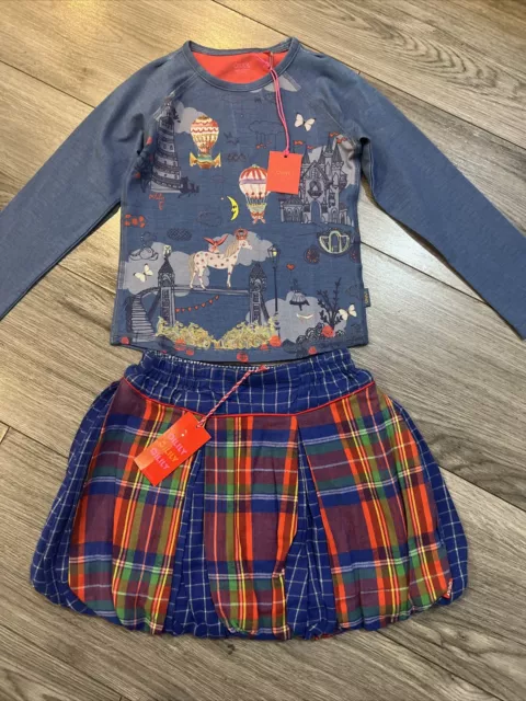 Oilily Girls Age 6 top and skirt outfit bundle BNWT