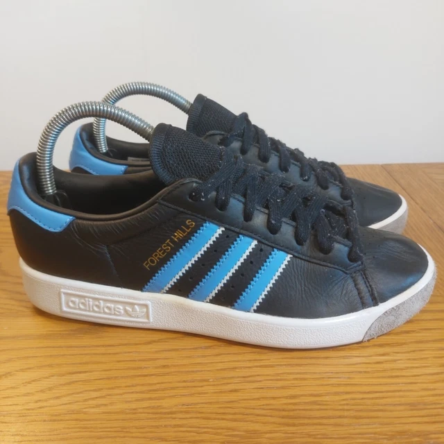 ADIDAS FOREST HILLS Black Blue White Leather Trainers Shoes Sneakers UK Size 6 34.95 PicClick UK