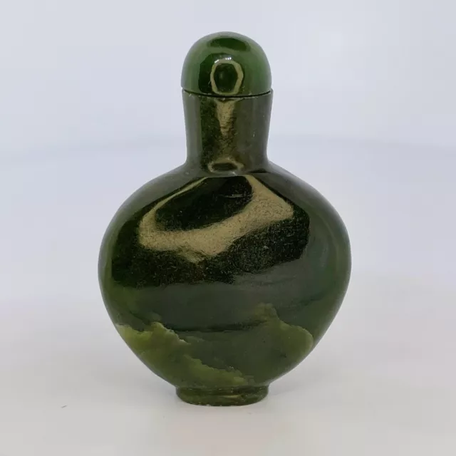 Jade Snuff Bottle aNTIQUE jADE Snuff Bottle Green Jade GEM REPORT MaKE OffeR!