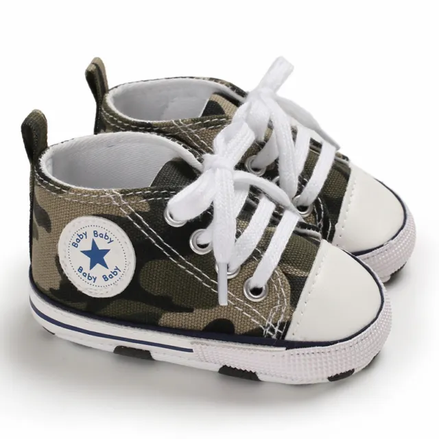 Newborn Baby Boy Girl Pram Shoes Infant Sneakers Camouflage Pre Walker Trainers