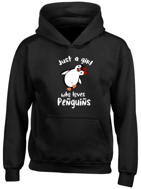 Just A Girl Who Loves Penguin Childrens Kids Hooded Top Hoodie Boys Girls Gift
