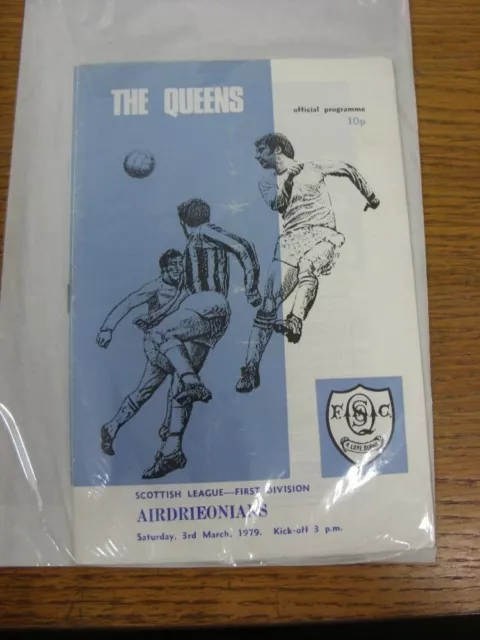 03/03/1979 Queen Of The South v Airdrieonians  (folded). For UK orders shipping