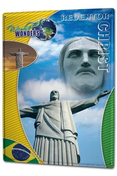 Tin Sign XXL World Tour Wonders Christ the Redeemer