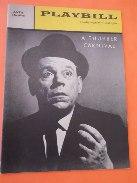 June 13 - 1960 - Anta Theatre Playbill - A Thurber Carnival - Tom Ewell