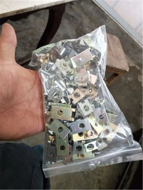 200pcs Mixed U-Type Clips Car Body Door Panel Trim Fastener Fixed Screws U-Nuts