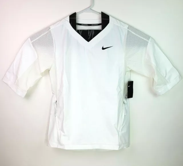 Chaqueta de béisbol Nike para hombre S blanca atlética ligera suéter manga cuarto