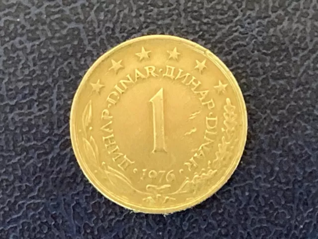 Yugoslavian 1 Dinar 1977 Coin-Circulated