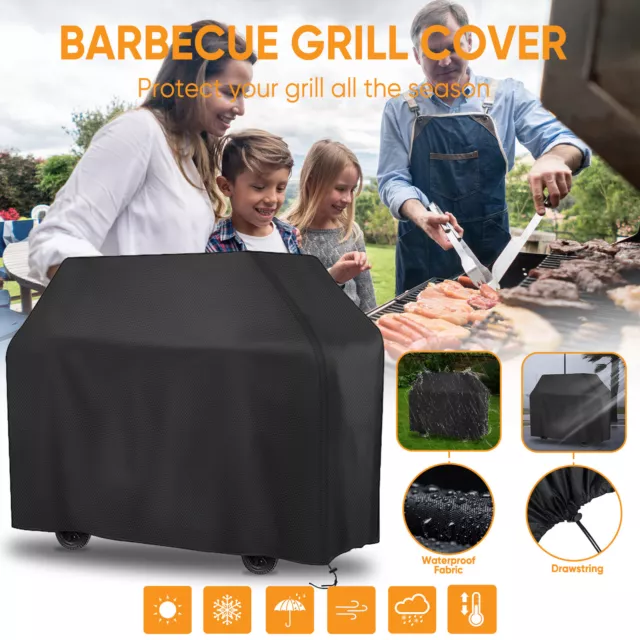 Heavy Duty BBQ Cover Waterproof Barbecue Grill Protector Outdoor XS/S/M/L/XL UK