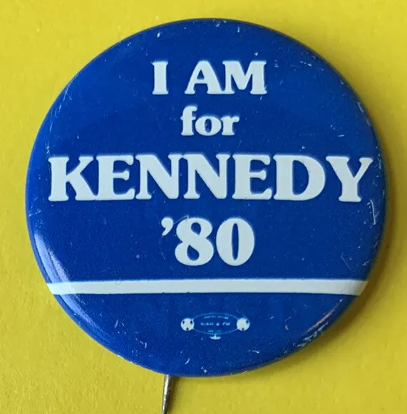 1980 Ted Kennedy Vintage US Political button pin Campaign badge Presidential old