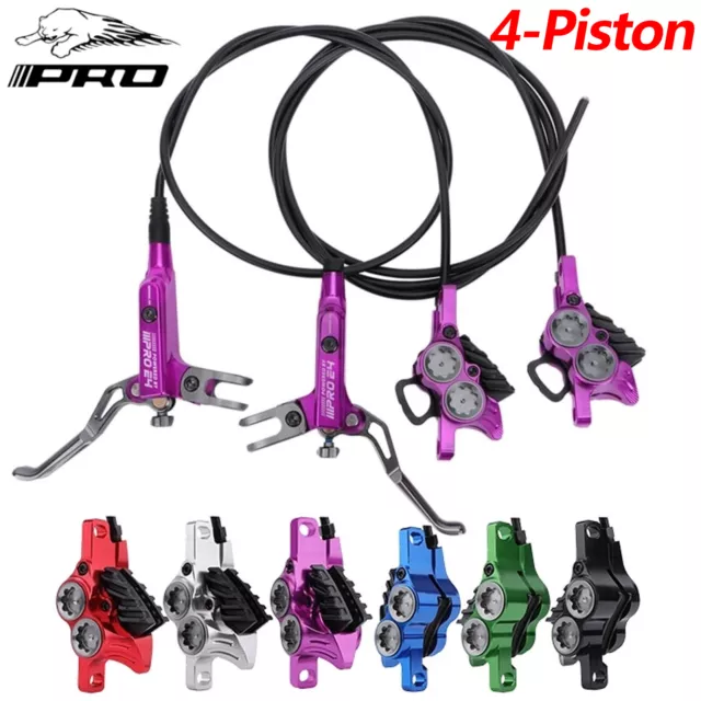 IIIPRO 4-Piston Pair Hydraulic Disc Brake Caliper Lever MTB 800/1550mm Separate