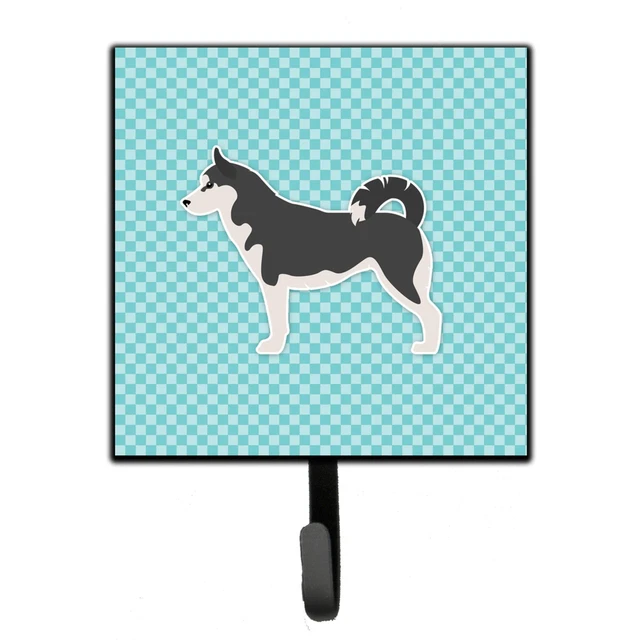 "Caroline's Treasures Siberian Husky Checkerboard Blue Leash or Key Holder BB...