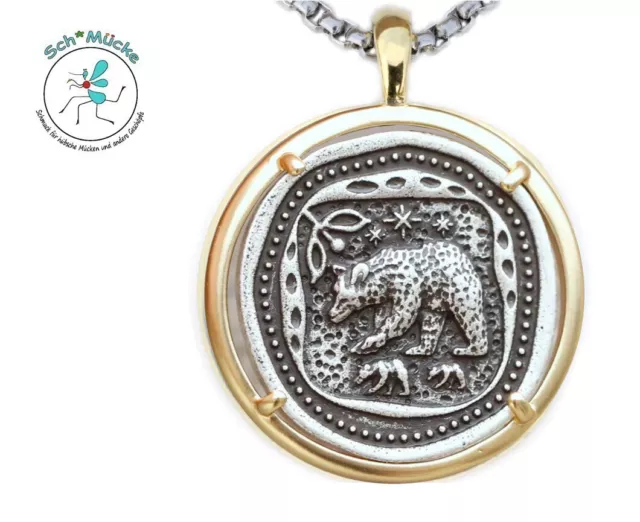 Halskette Bären Familie Antike Kunst Amulett Talisman Glücksbringer Geschenkidee