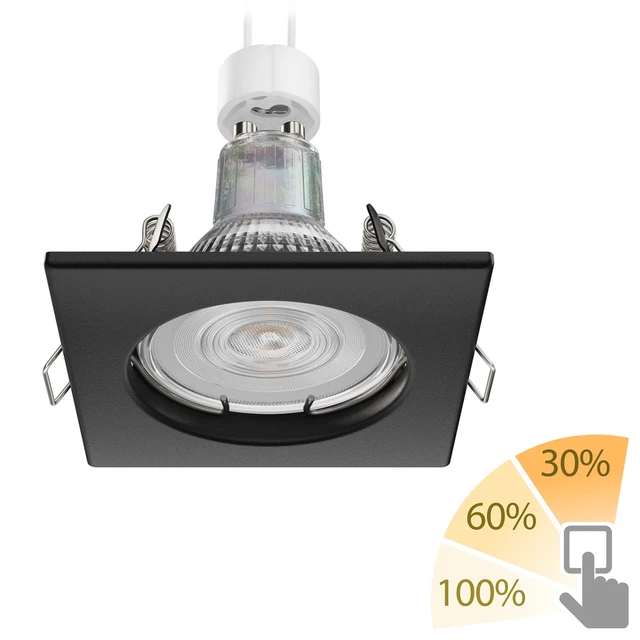 Cadre D’encastrement Pour Spot LED – Noir Mat, Orientable, GU10/GU5.3 - 6