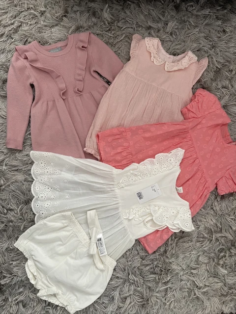 Pacchetto abiti rosa Primark H&M F&F taglia 12-18 mesi