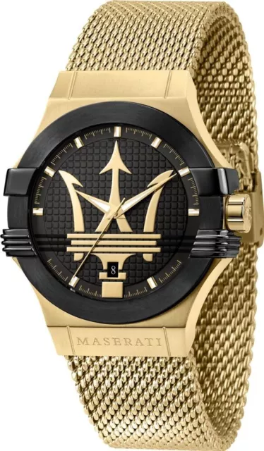 Montre Quartz Homme MASERATI Potenza Noir et OR R8853108006 Men's Watch Gold