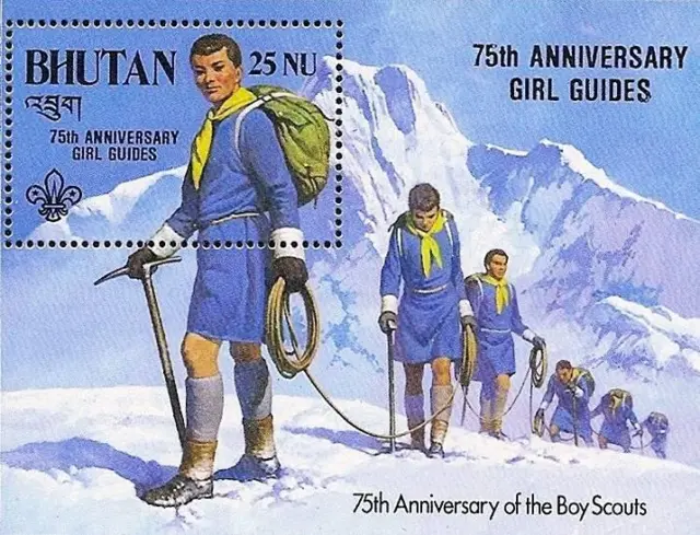 Bhutan 1986 Garçon Scouts S/S Largeur / Surimpression MNH
