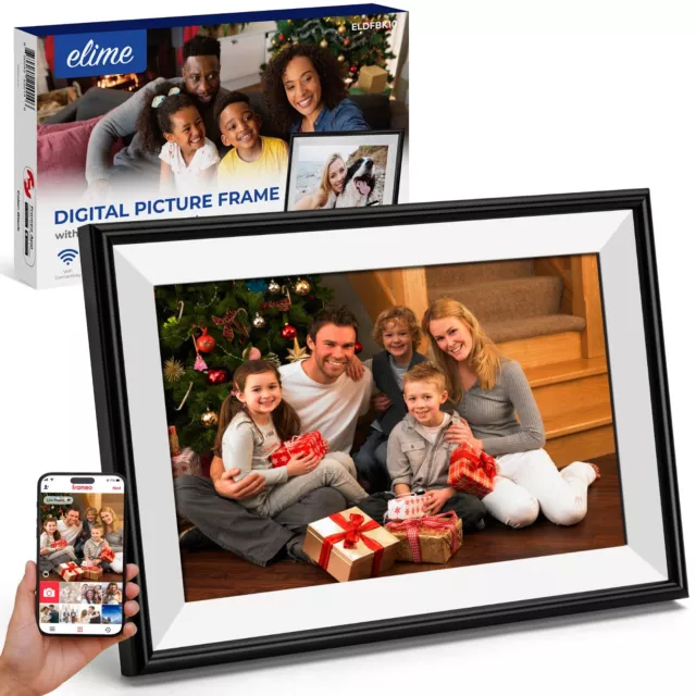 ELIME 10.1 inch WiFi Frameo Digital Picture Frame - 16GB Storage