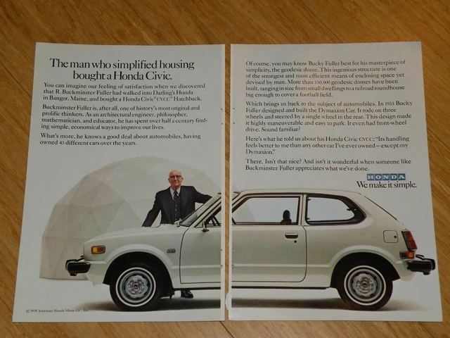 Magazine Ad - 1978 - Honda Civic CVCC- (two pages) - (#2)