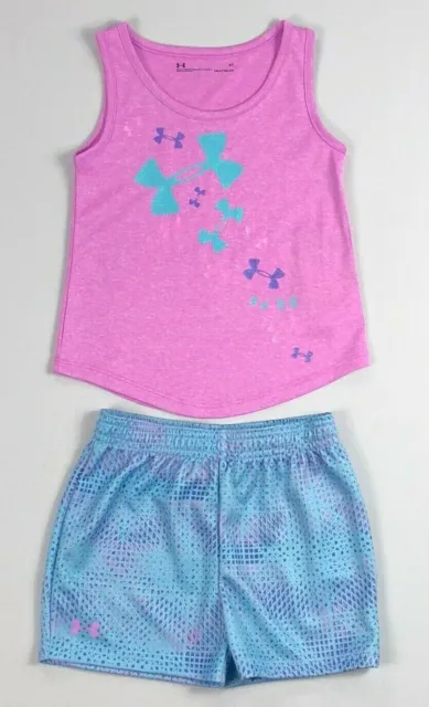 Infant Baby Girl's Under Armour UA Tank Top and Shorts 2 piece Outfit Set