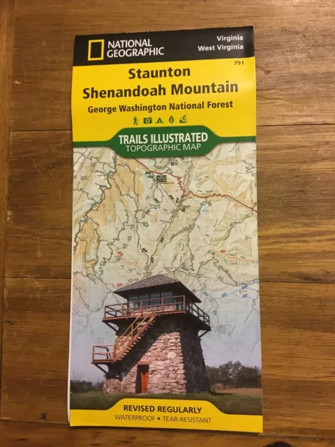 National Geographic Topo Trails Map Staunton Shenandoah Mountain #791 Virginia