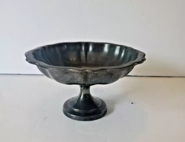 Vintage Oneida 7.5” Silver Plate Candy Dish Bowl with Scalloped Rim