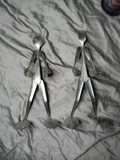 Forked up Art Spoon & Fork Sculpture unique original conversation