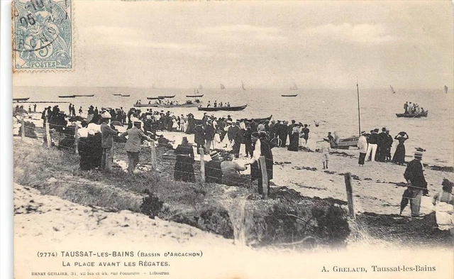 CPA 33 TAUSSAT LES BAINS LA PLAGE APRISE LES REGATTAS (back not divided)