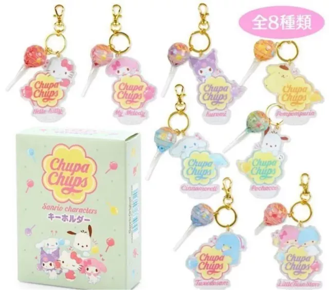 Sanrio Characters Chupa Chups Collaboration Acrylic Keychain 8-Pieces Box