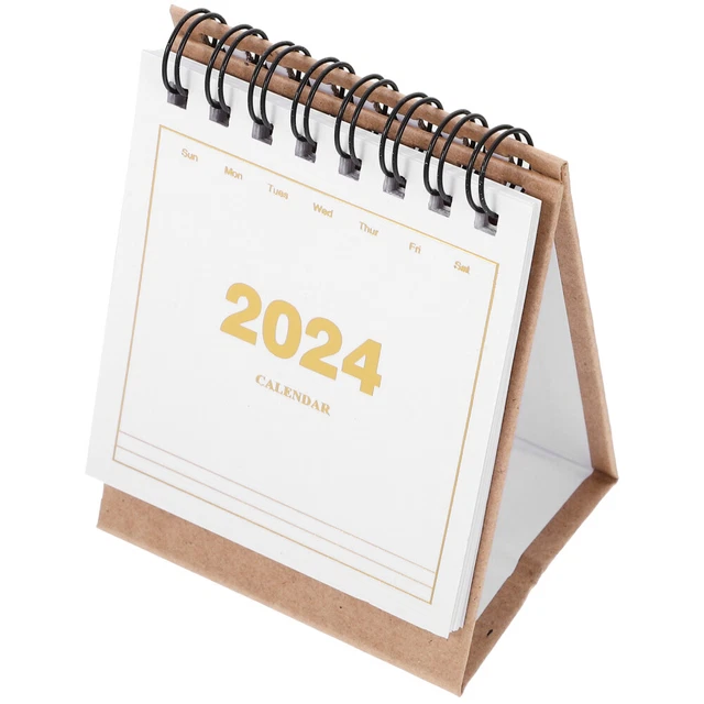 Mini 2024 calendar desk 2023 2024 standing flip office desktop 4 90