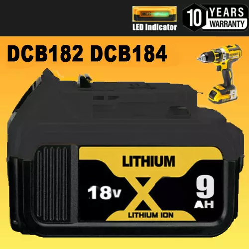 Für DeWalt Akku 18V 9,0 Ah XR Li-Ion Batterie DCB182 DCB205-2 DCB200-2 DCB184 DE