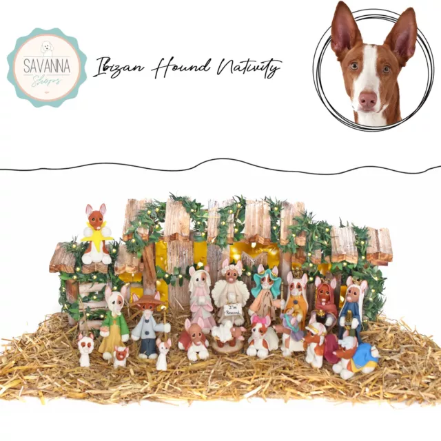 SAVANNASHOPS Dog Nativity Ibizan Hound Gifts - Nativity Sets - Dog Lover Gifts