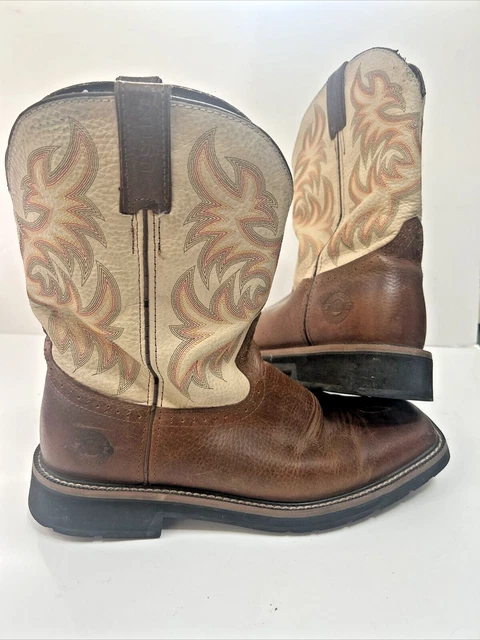 JUSTIN ORIGINAL WORK Boots Cowboy Mens 12 EE Wk4683 Square Toe Western Boots 39.99 PicClick