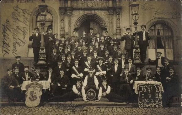 Studentika Foto Ak Roßwein in Sachsen, Gruppenbild der Studenten,... - 10901843