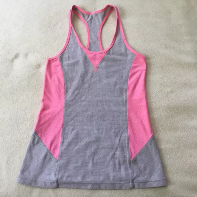 Lorna Jane Pink And Grey Activewear Racerback Singlet Womens Sz XS