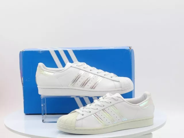 Adidas Uk 5 Eu 38 Superstar Trainers White Pink Holographic Childrens M