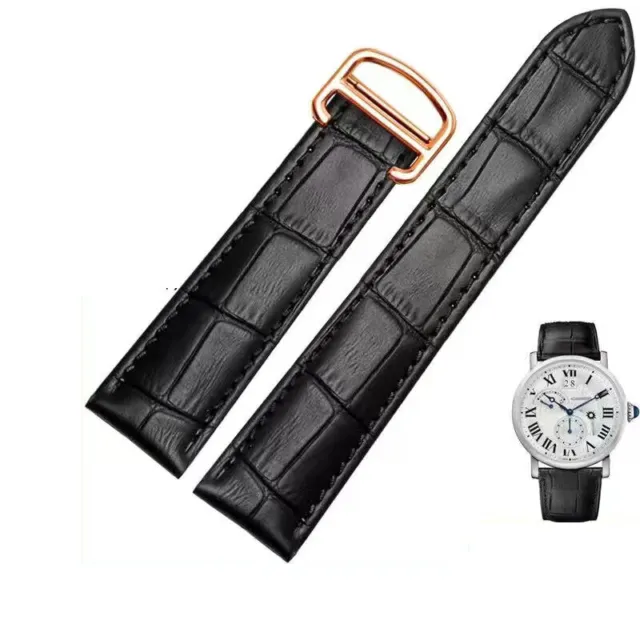 Genuine Leather Watch Band For Cartier Tank Solo 16-25mm Strap Bracelet Replace