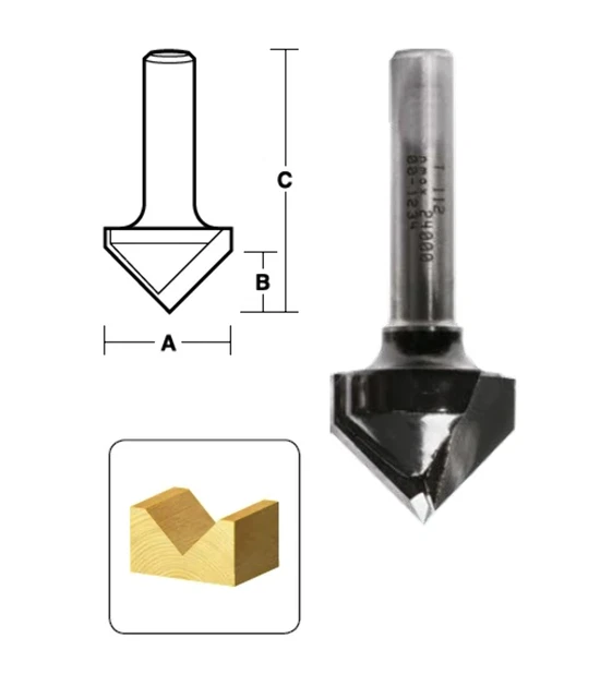Vee Groove Router Bits | 45 DEG Series