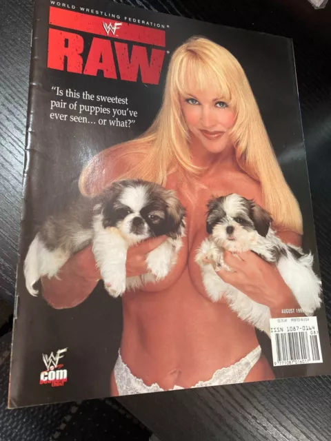 WWF WWE RAW Magazine AUGUST 1999 Debra Cover + Undertaker Poster