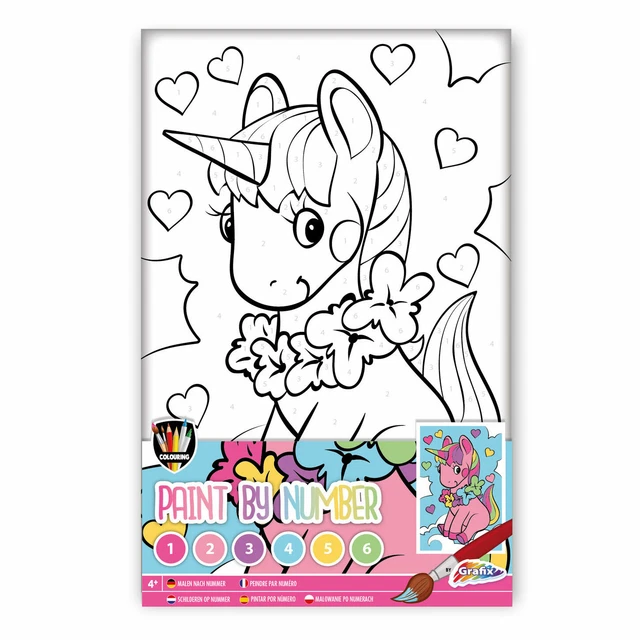 MALEN NACH ZAHLEN Kinder Malset mit Pinsel auf Rahmen gespannt Lustige