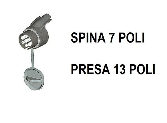 BEIJISTAR Adattatore Gancio Traino da 7 Poli a 13 Poli, Adattatore Rimorchio da 7 Poli a 13 Poli, Adattatore Spina Rimorchio 7 Poli a 13 Poli, 12V Connettore Convertitore Spina Adattatore Elettrico