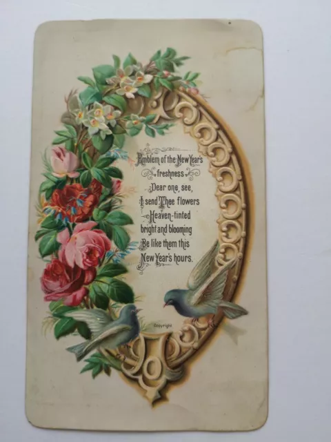 Pretty Victorian Happy New Year Christmas greetings card