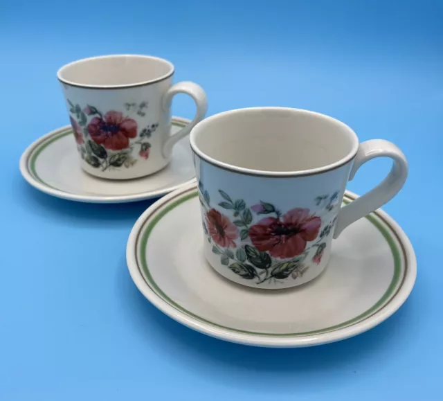 Vintage Royal Albert Rougefield Floral Tea/Coffee Cup & Saucer Pair