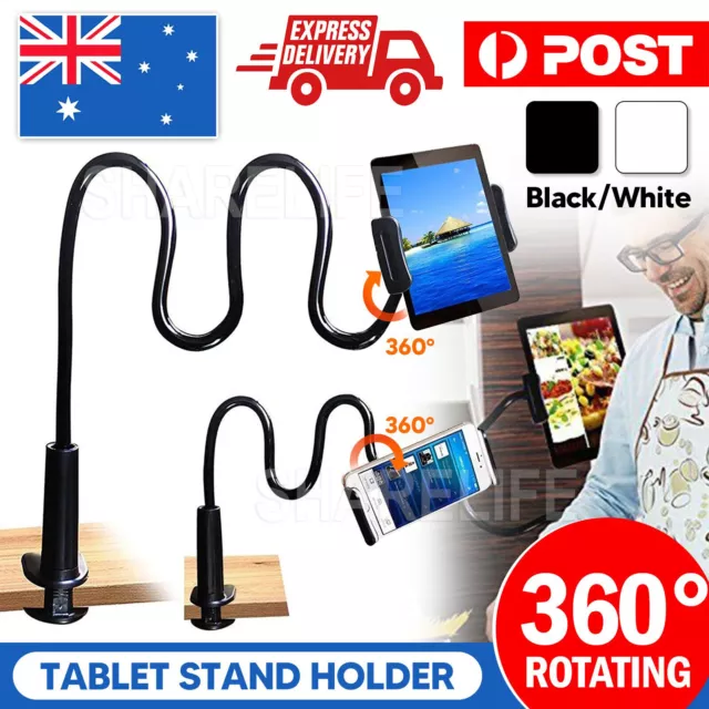 360°Rotating Tablet Stand Holder Lazy Bed Desk Mount iPad Air iPhone Samsung