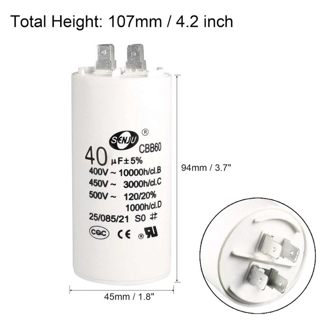 Condensador De Funcionamiento Patikil 18uf Cbb60, Runner | Cuotas Sin