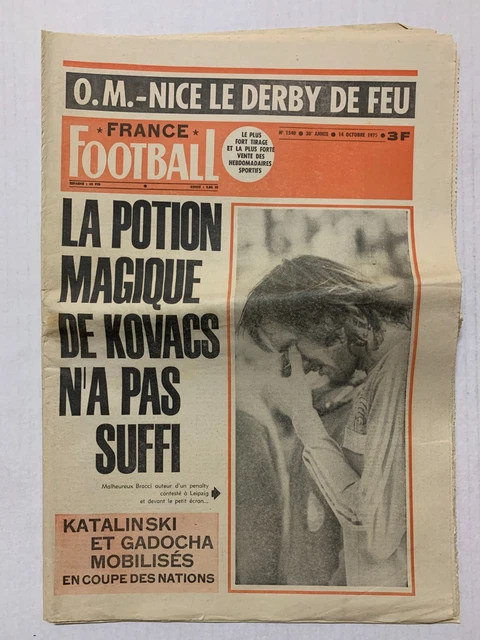 Une de L'Équipe datée du 01 octobre 1975